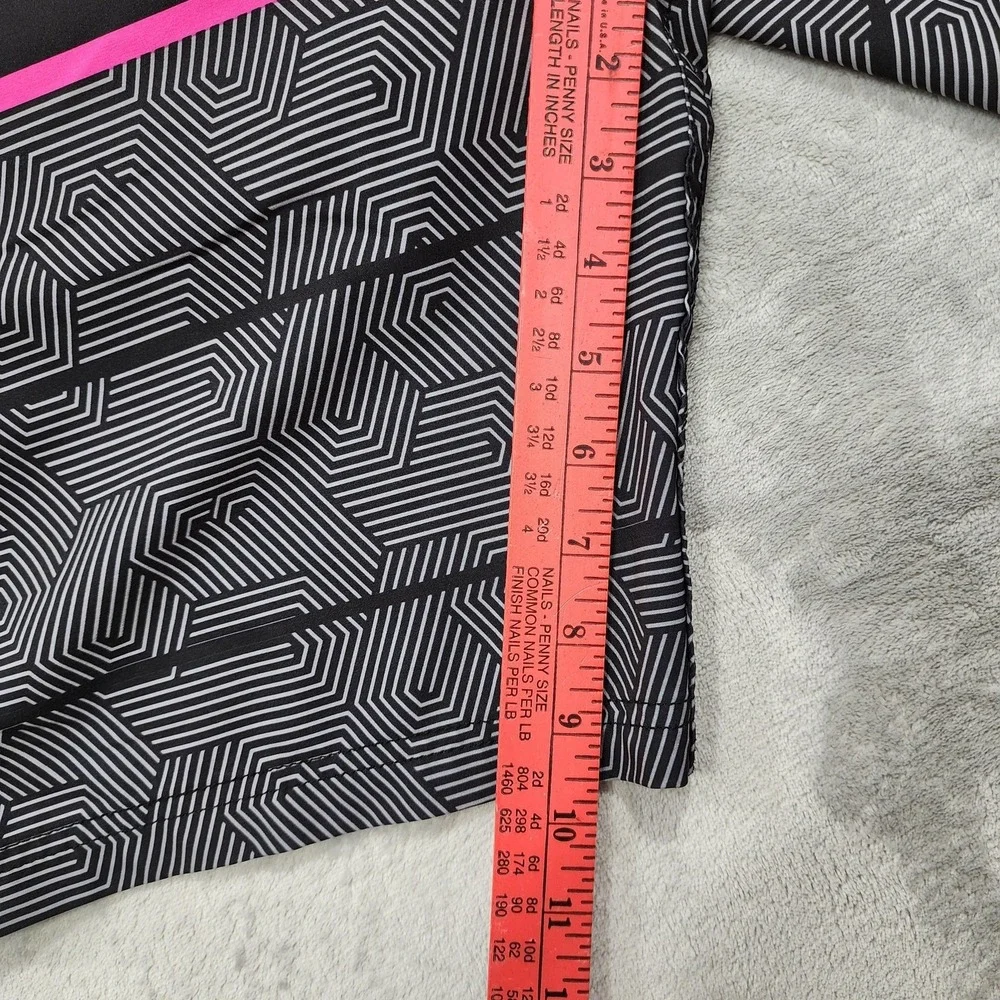 George Swim Trunks Mens XL Black Geometric Lined Drawstring Stretch Beach Summer